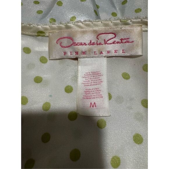 Oscar de la Renta green polka dots nightgown M - Picture 3 of 11